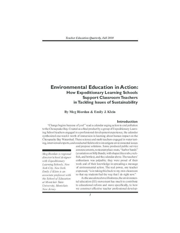 Pdf Environmental Education In Action How Expeditionary Learning