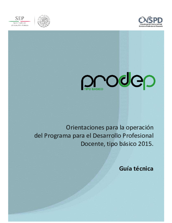 (PDF) Orientaciones para operacion del PRODEP 04 06 2015