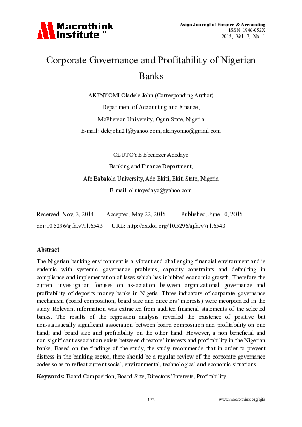 Briefly analyse the contribution of financial institution to the economic growth in nigeria image