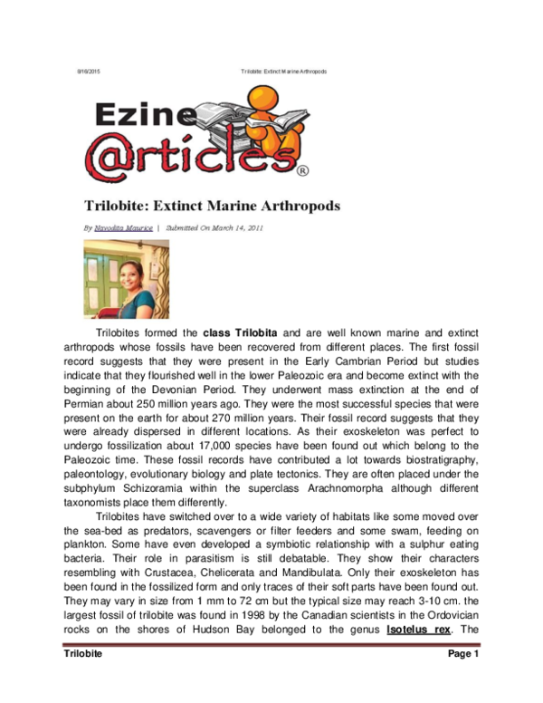 Trilobites essay 06 picture