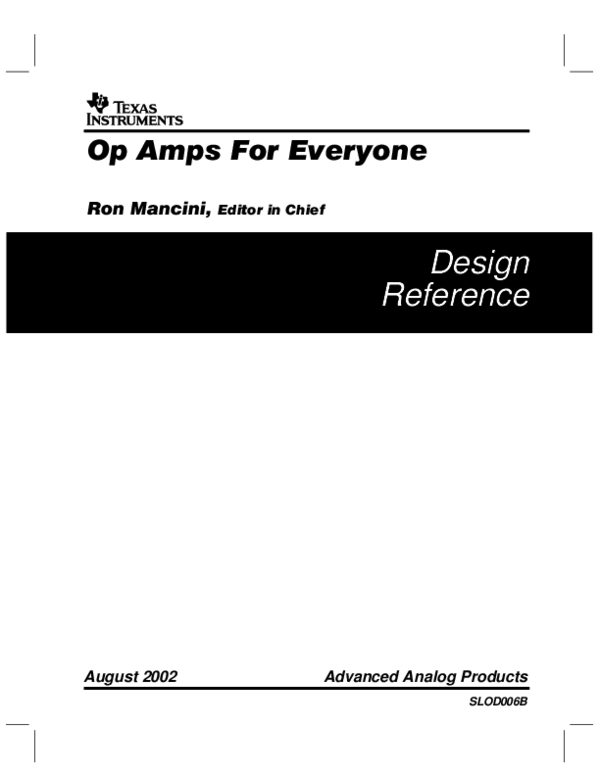(PDF) Op Amps For Everyone Norman Glez Academia.edu