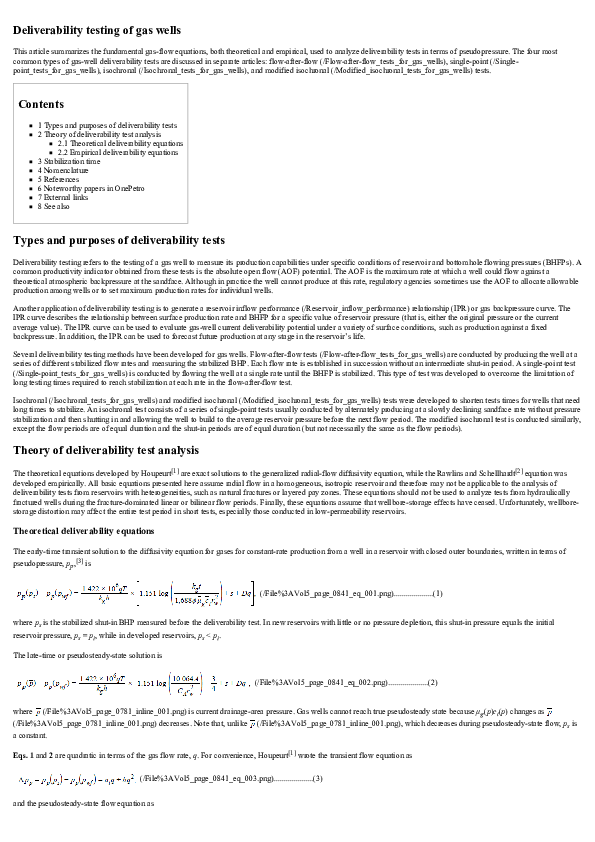(PDF) Deliverability testing of gas wells