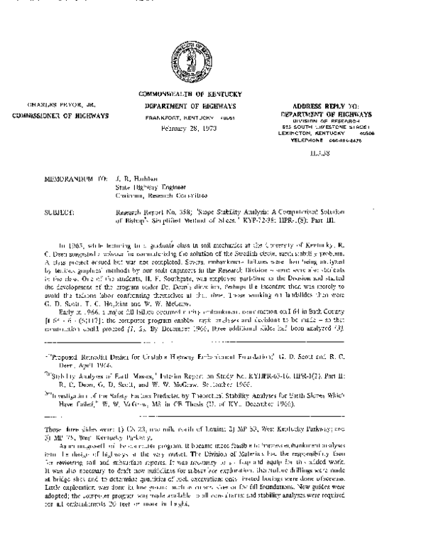 Pdf Slope Stability Analysis A Computerized Solution Of Bishops