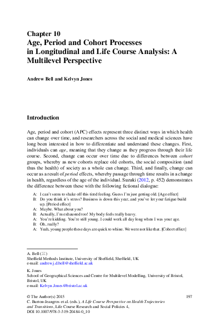 (PDF) Age, Period and Cohort Processes in Longitudinal and Life Course ...