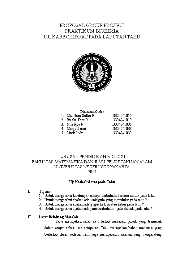Doc Uji Karbohidrat Pada Tahu Rieska Dr Academia Edu