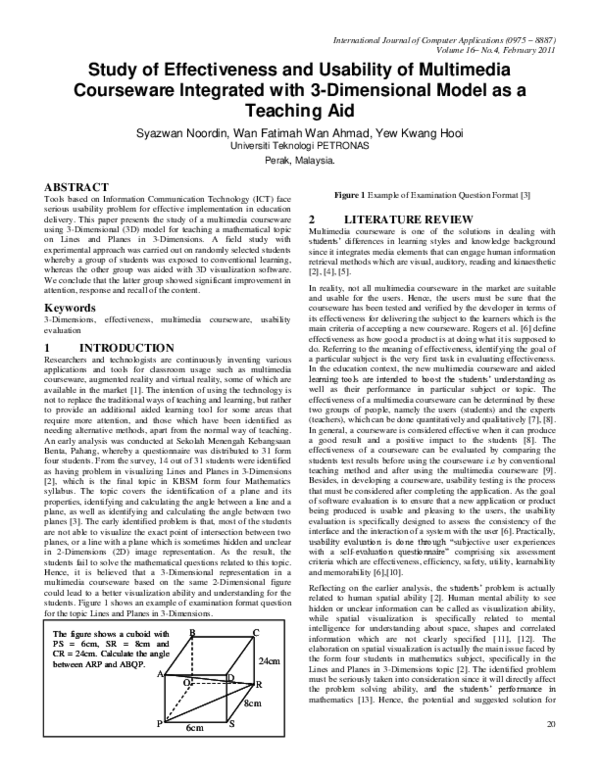 (PDF) Study of Effectiveness and Usability of Multimedia Courseware ...