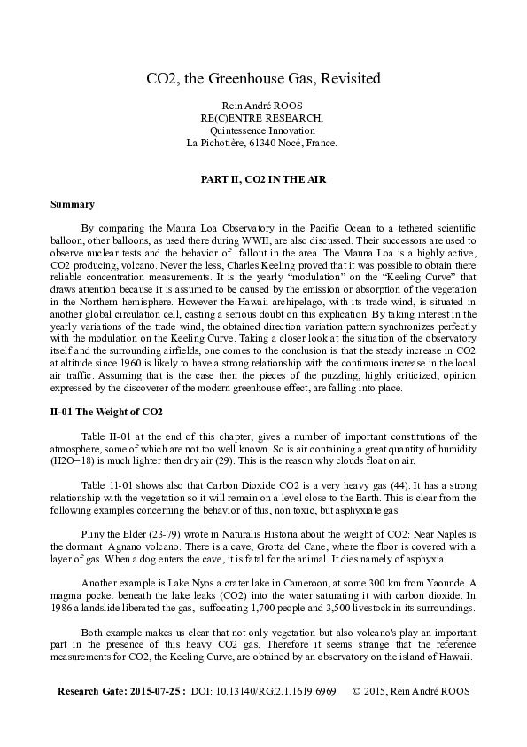 4-47(2015) CO2, the Greenhouse Gas, Revisited, CO2 in the Air
