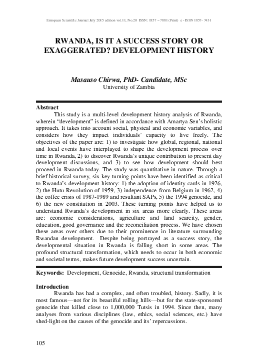 Rwanda development success image