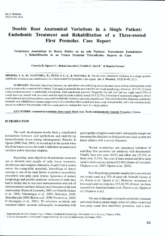 (PDF) Double Root Anatomical Variations in a Single Patient: Endodontic ...