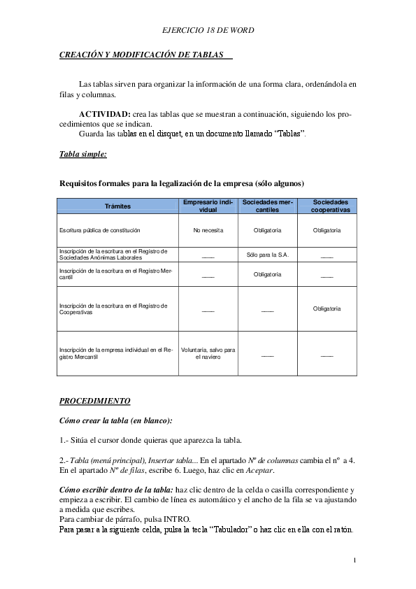 (PDF) EJERCICIO 18 DE WORD CREACIÓN Y MODIFICACIÓN DE TABLAS Ricardo