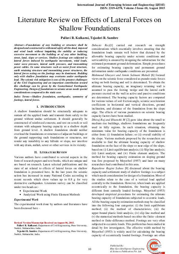 Uplift capacity of shallow foundations image