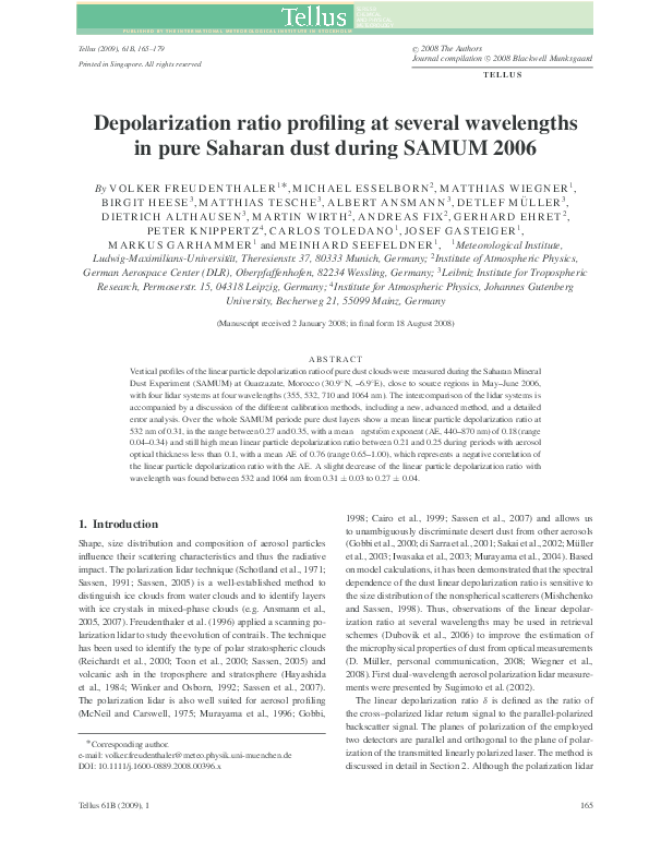 (PDF) Depolarization ratio profiling at several wavelengths in pure ...