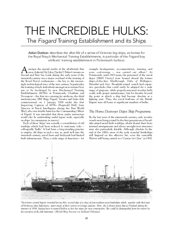 (PDF) The Incredible Hulks The Fisgard Training Establishment and its