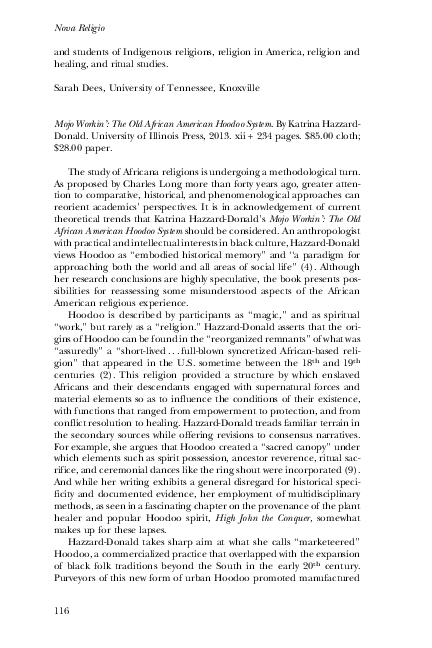 Pdf Review Hazzard Donald Mojo Workin The Old African - 