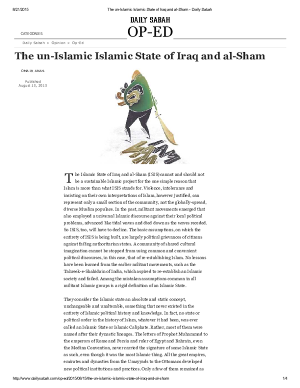 (PDF) The un-Islamic Islamic State of Iraq and al-Sham