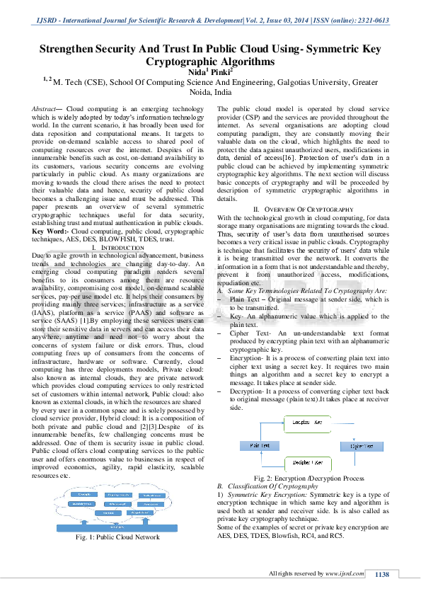 (PDF) Strengthen Security and Trust in Public Cloud Using- Symmetric ...