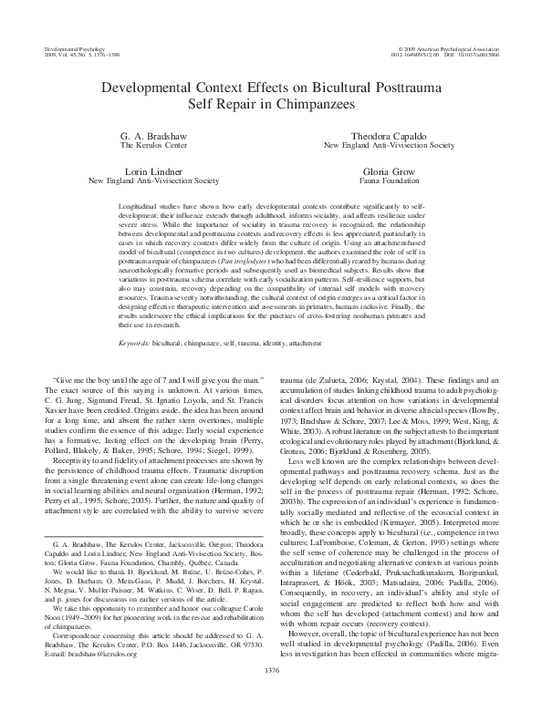 (PDF) Developmental Context Effects on Bicultural Posttrauma Self ...