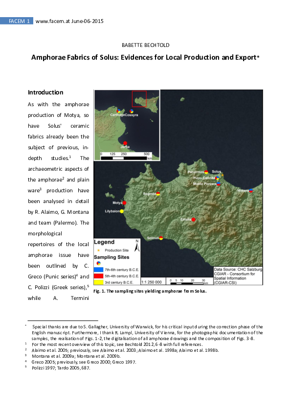 Amphorae Fabrics Of Solus Evidences For Local Production And Export Babette Bechtold Academia Edu