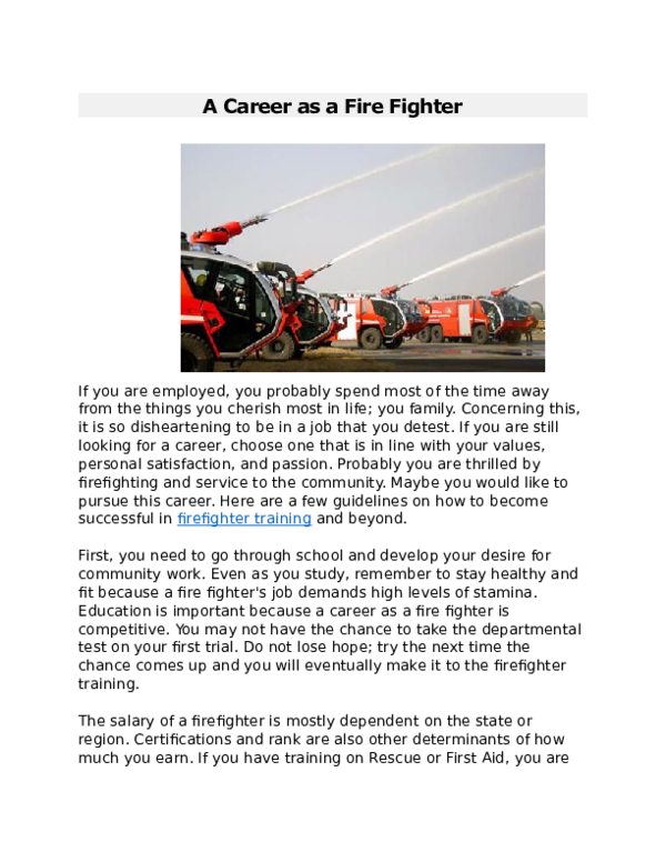 (DOC) Firefighter Training