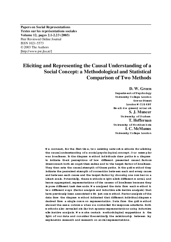 (PDF) Eliciting and Representing the Causal Understanding of a Social ...