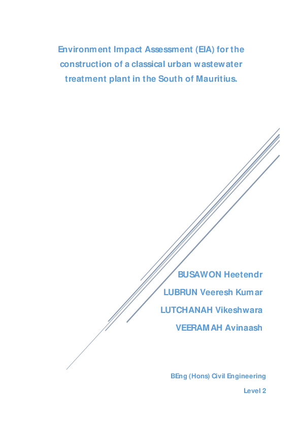 (PDF) Proposed EIA for the construction of a wastewater treatment plant ...