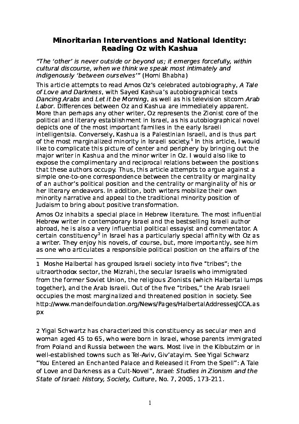 (DOC) Minoritarian Interventions and National Identity: Reading Oz with ...