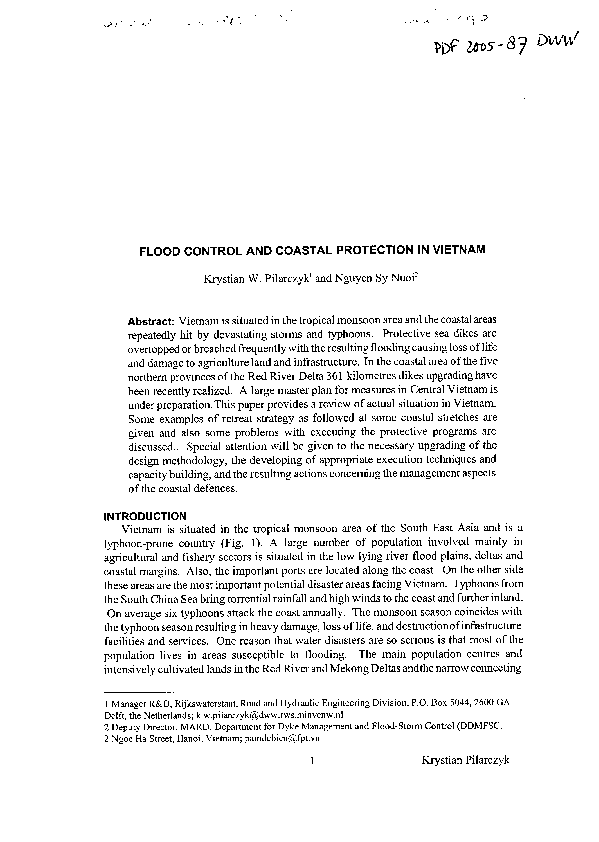 (PDF) Flood control and coastal protection in Vietnam