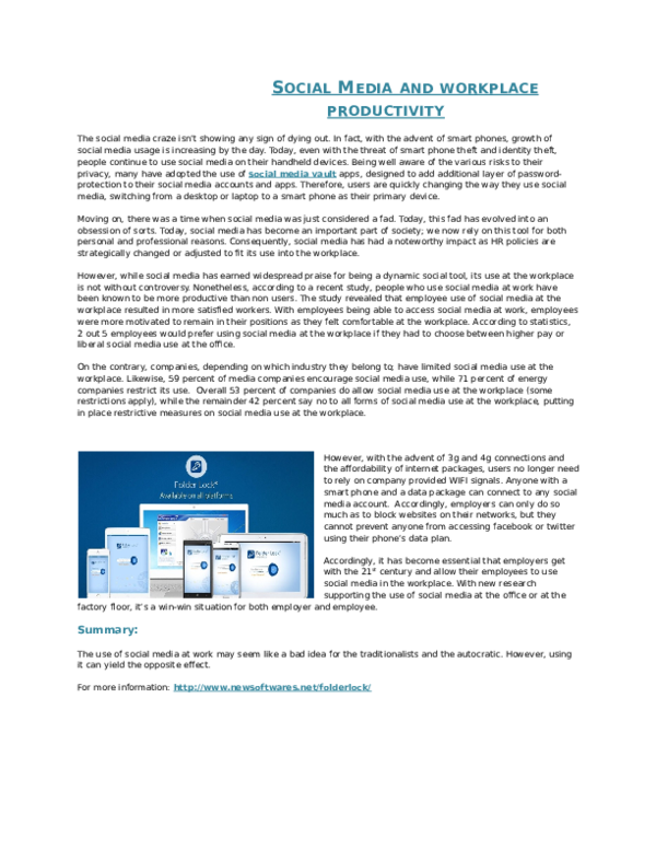 (DOC) Social Media and workplace productivity