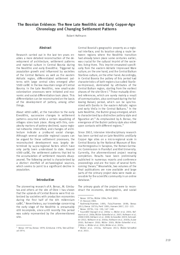 (PDF) The Bosnian Evidence: The New Late Neolithic and Early Copper-Age ...