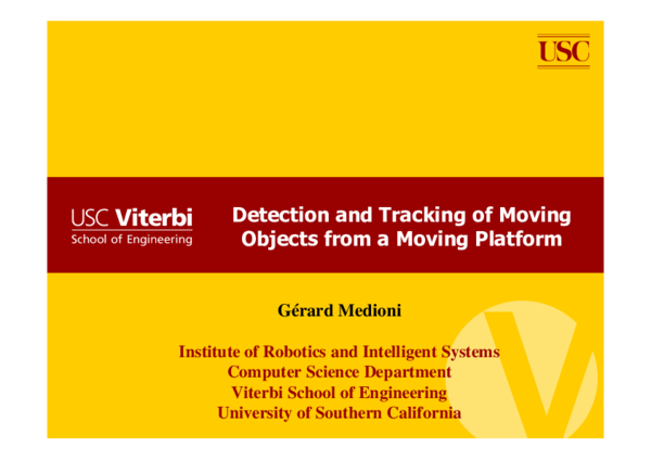 (PDF) Detection and Tracking of Moving Objects from a Moving Platform