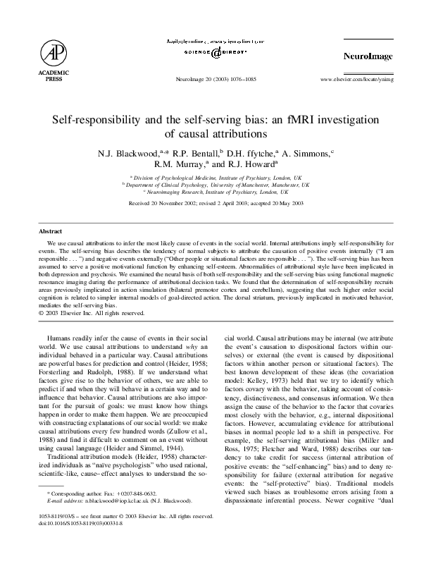 Self serving bias essay image