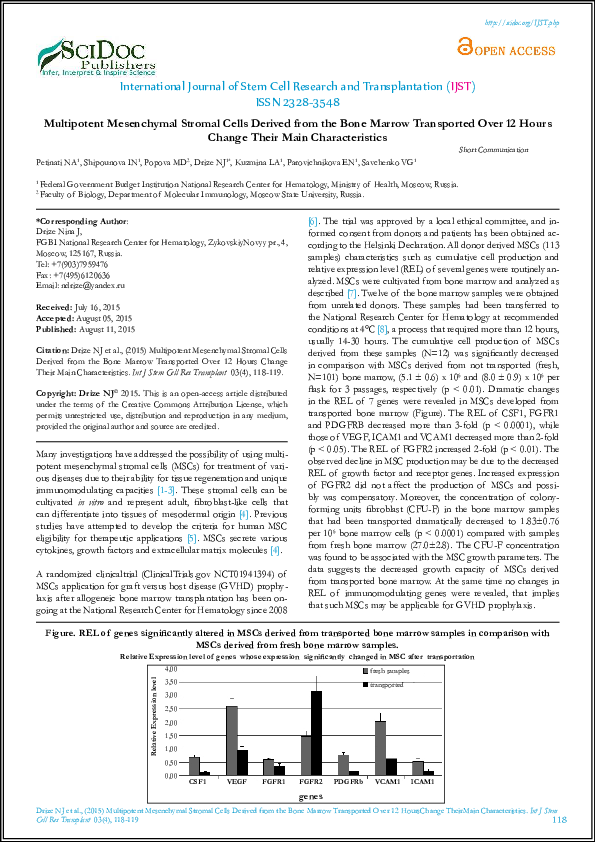 (PDF) Multipotent Mesenchymal Stromal Cells Derived from the Bone ...