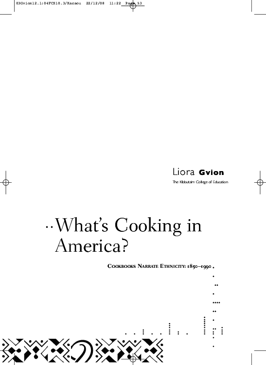 PDF) What's cooking in America