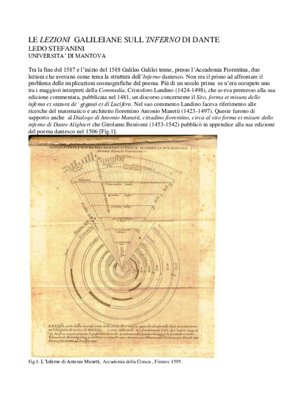 (PDF) Lezioni galileiane sull'Inferno di Dante Ledo Stefanini Academia.edu