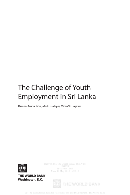 (PDF) The Challenge of Youth Employment in Sri Lanka