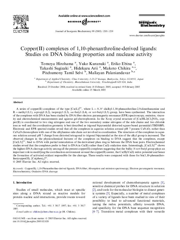(PDF) 2005 Copper(II) complexes of 1,10-phenanthroline-derived ligands