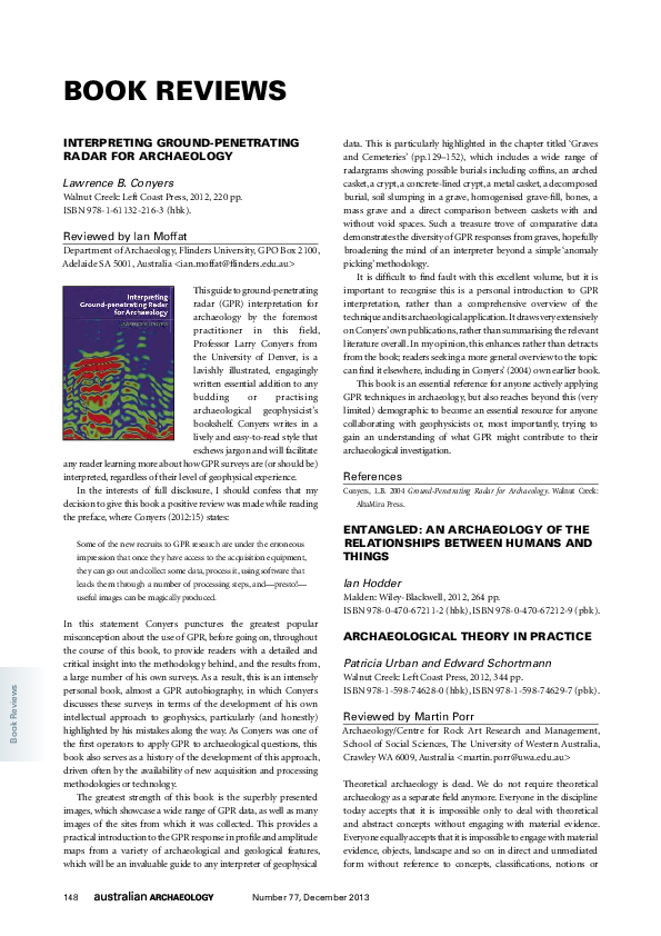 Review of 'I. Hodder, Entangled' and 'P. Urban and E. Schortmann ...