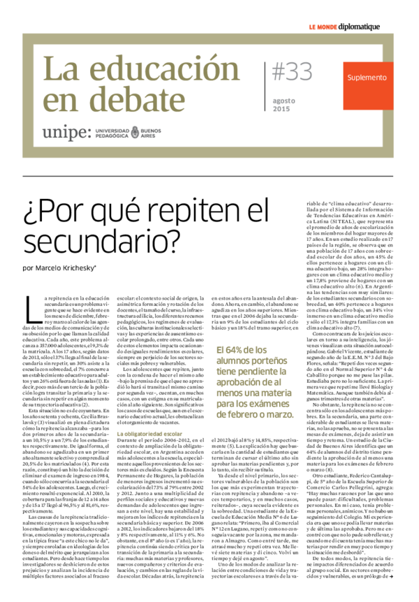 (PDF) Repitencia en la educacion secundaria