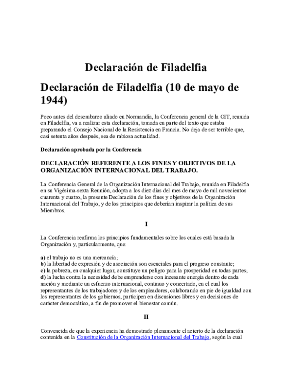 (DOC) Declaración de Filadelfia Declaración de Filadelfia (10 de mayo