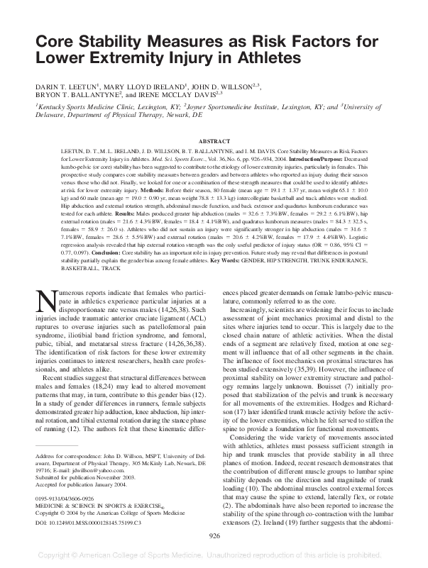 How does core stability improve performance picture