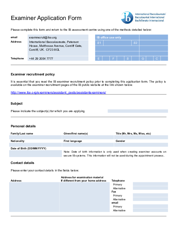 (DOC) Examiner Application Form Sabrina Jones Academia.edu