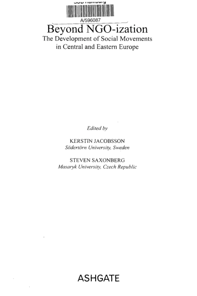 Beyond NGO-ization: The Development of Social Movements in Central and Eastern Europe