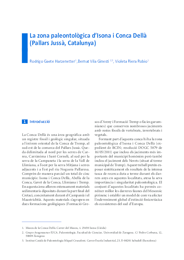 (PDF) La zona paleontològica d’Isona i Conca Dellà (Pallars Jussà ...