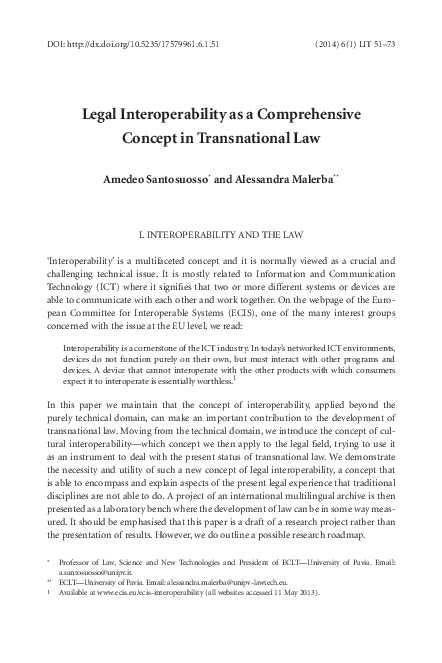 (PDF) Legal Interoperability as a Comprehensive Concept in ...