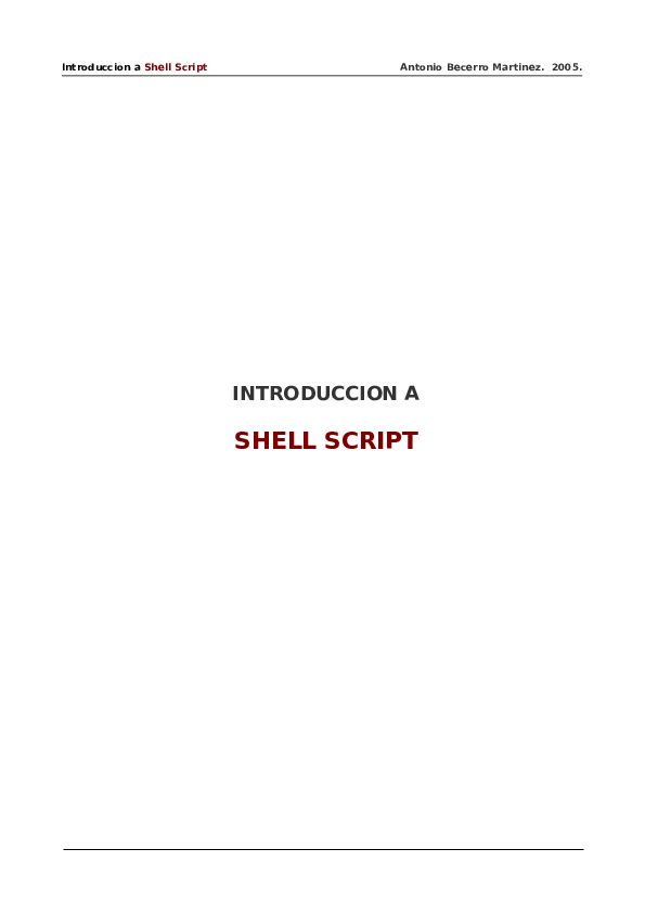 (PDF) Introduccion a Shell Script