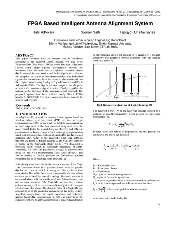 (PDF) FPGA based intelligent antenna alignment system