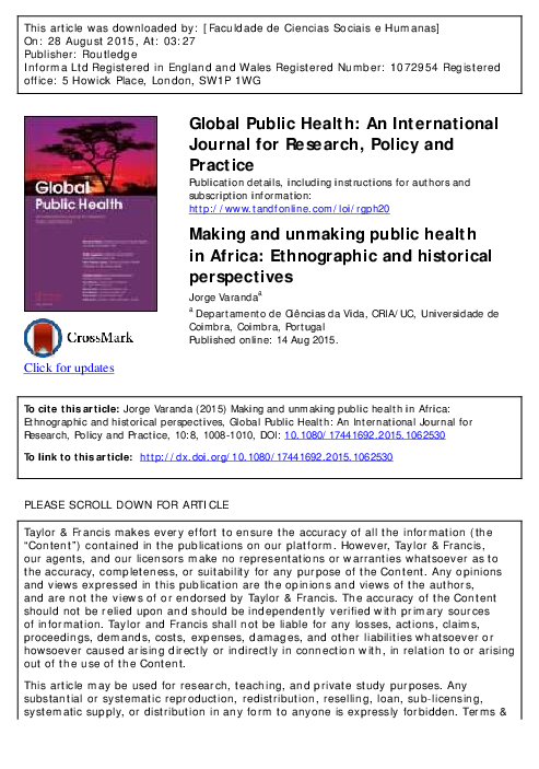 (PDF) Book Review- Making and unmaking public health in Africa ...