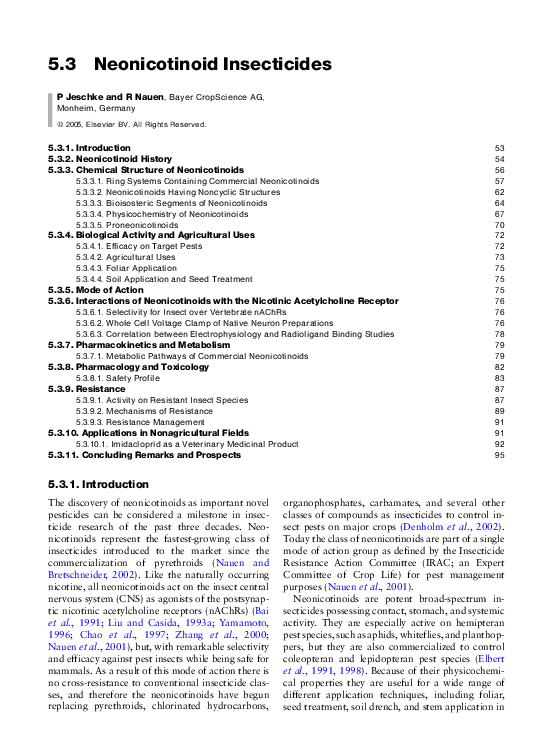 (PDF) 5.3 Neonicotinoid Insecticides