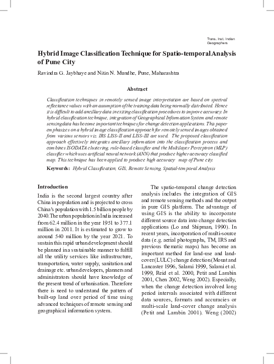 (PDF) Hybrid Image Classification Technique for Spatial-temporal ...