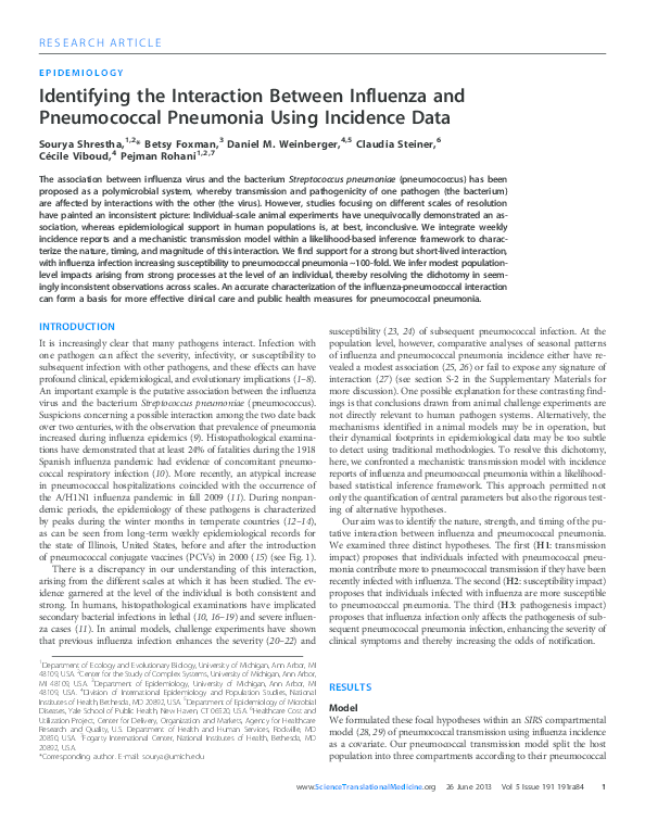 (PDF) Identifying the interaction between influenza and pneumococcal ...